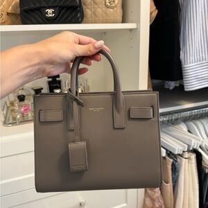 Saint Laurent Sac De Jour, Grey Nano with Gold Hardware